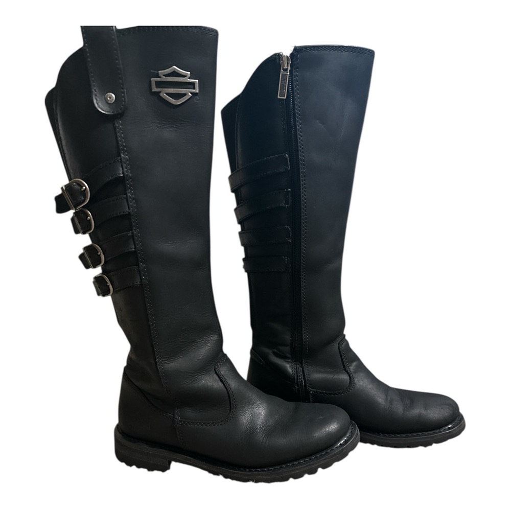 Harley-Davidson® Women's Josi 15" Black Leather Motorcycle Boots. D87038 sz 8